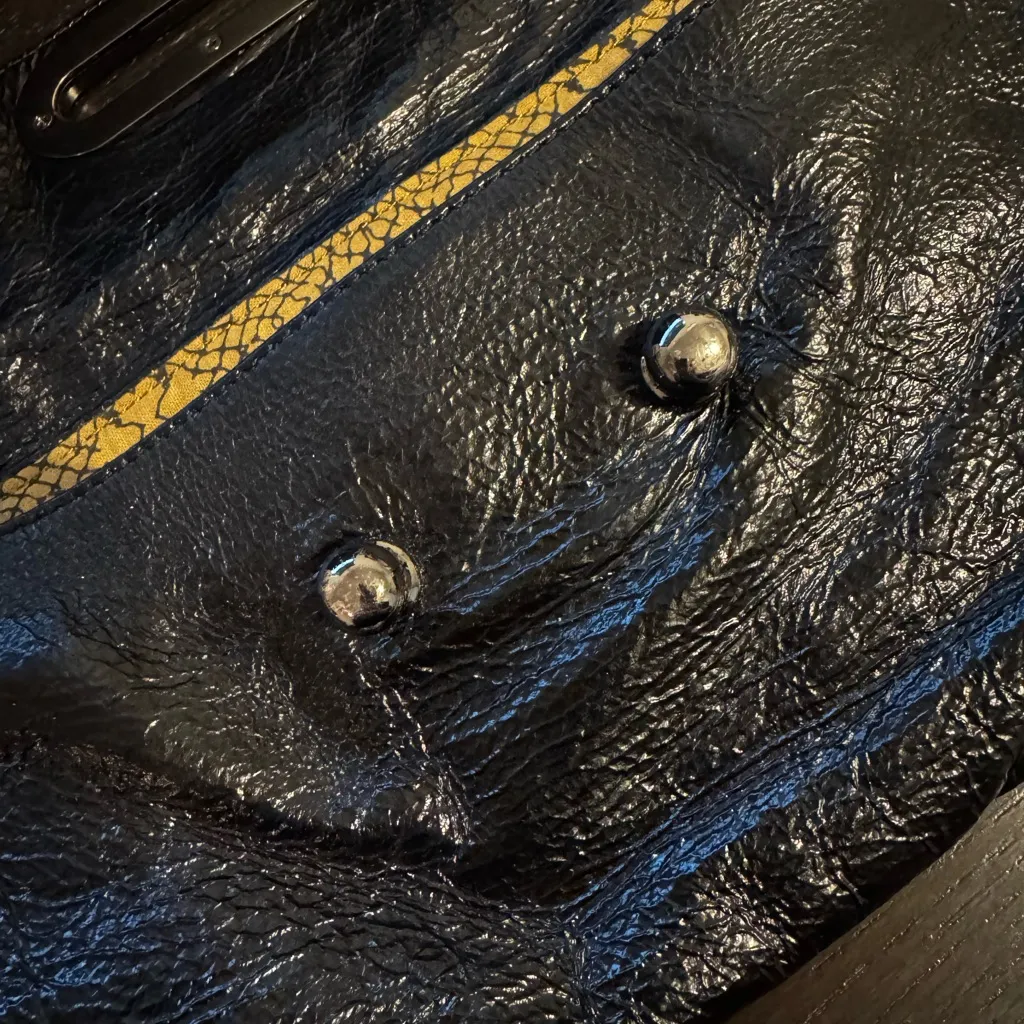 Black leather Clutch Bag - Image 2