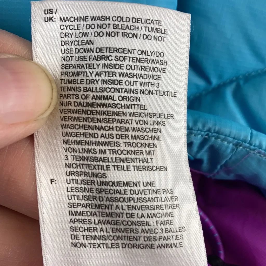 Adidas Turquoise Fuchsia Goose Down Blend 700 Fill Puffer Jacket A151 - Image 5