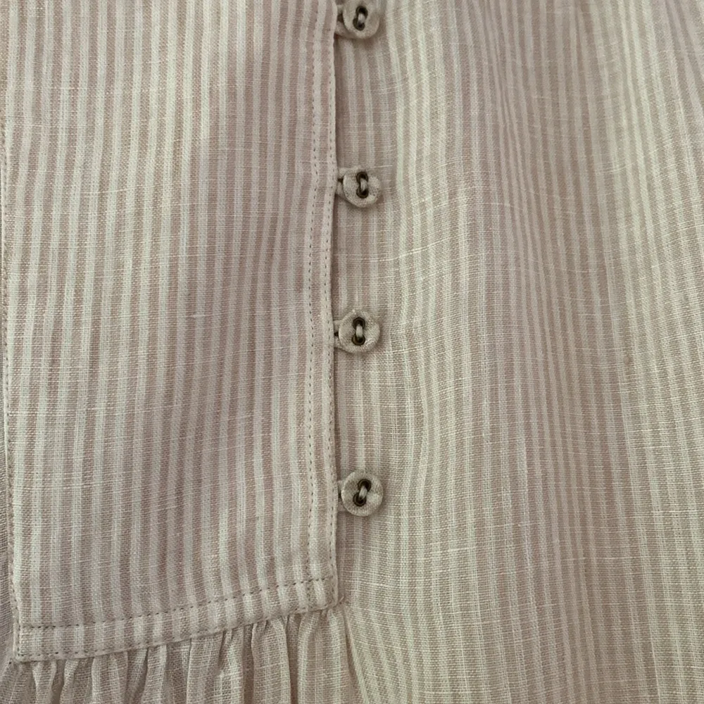 Ulla Johnson Dania Striped Linen Mock Neck Short‎ Mini Tunic Dress Size 2 XS - Image 8