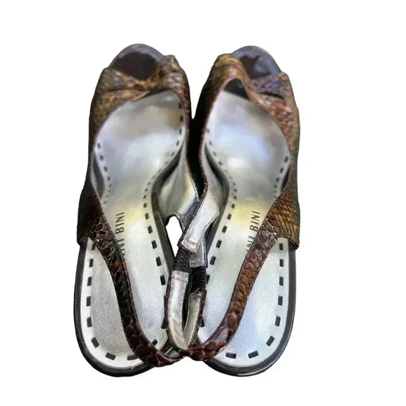 Gianni bini peep toe high heels snakeskin print size 7.5 - Image 2