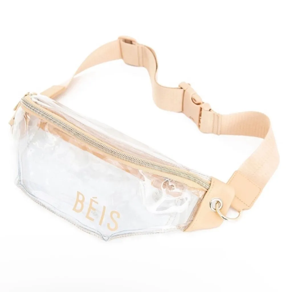 Beis Clear Fanny Pack Stadium Bum Bag See Through Bag Tan Details - Image 3