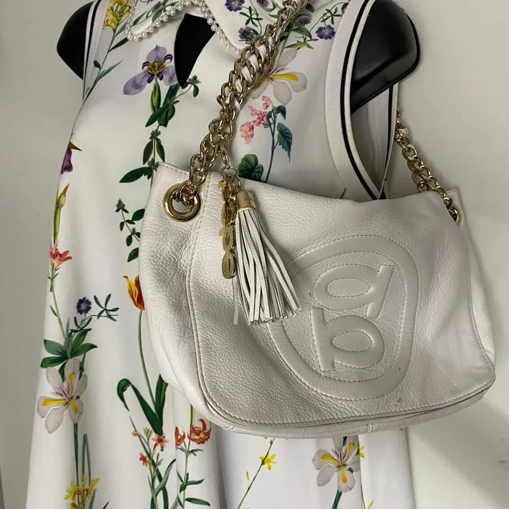 Bebe White Leather Shoulder Bag - Image 5