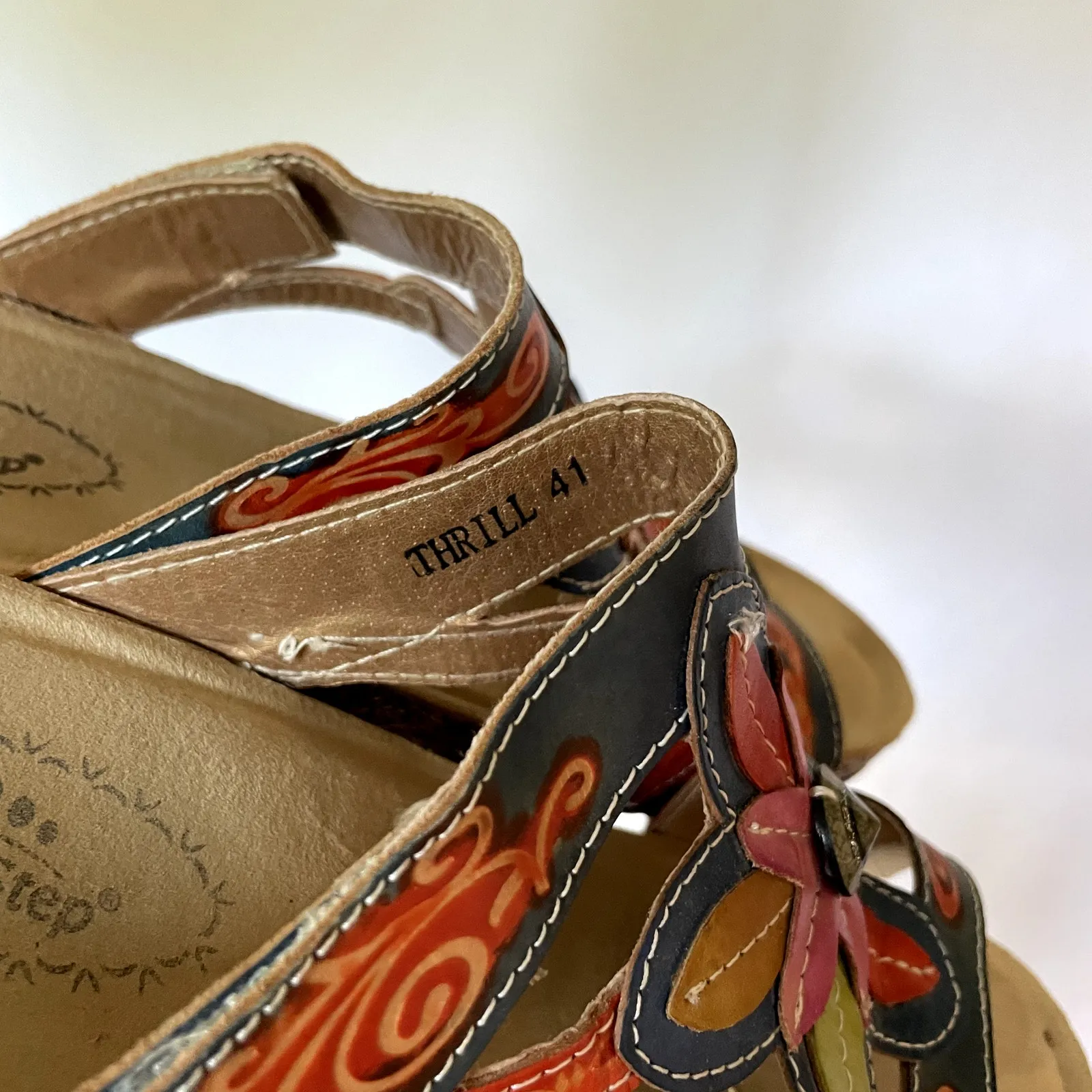 LArtiste Spring Step Thrill women's size 41 10 slide on shoes floral embroidery - Image 3