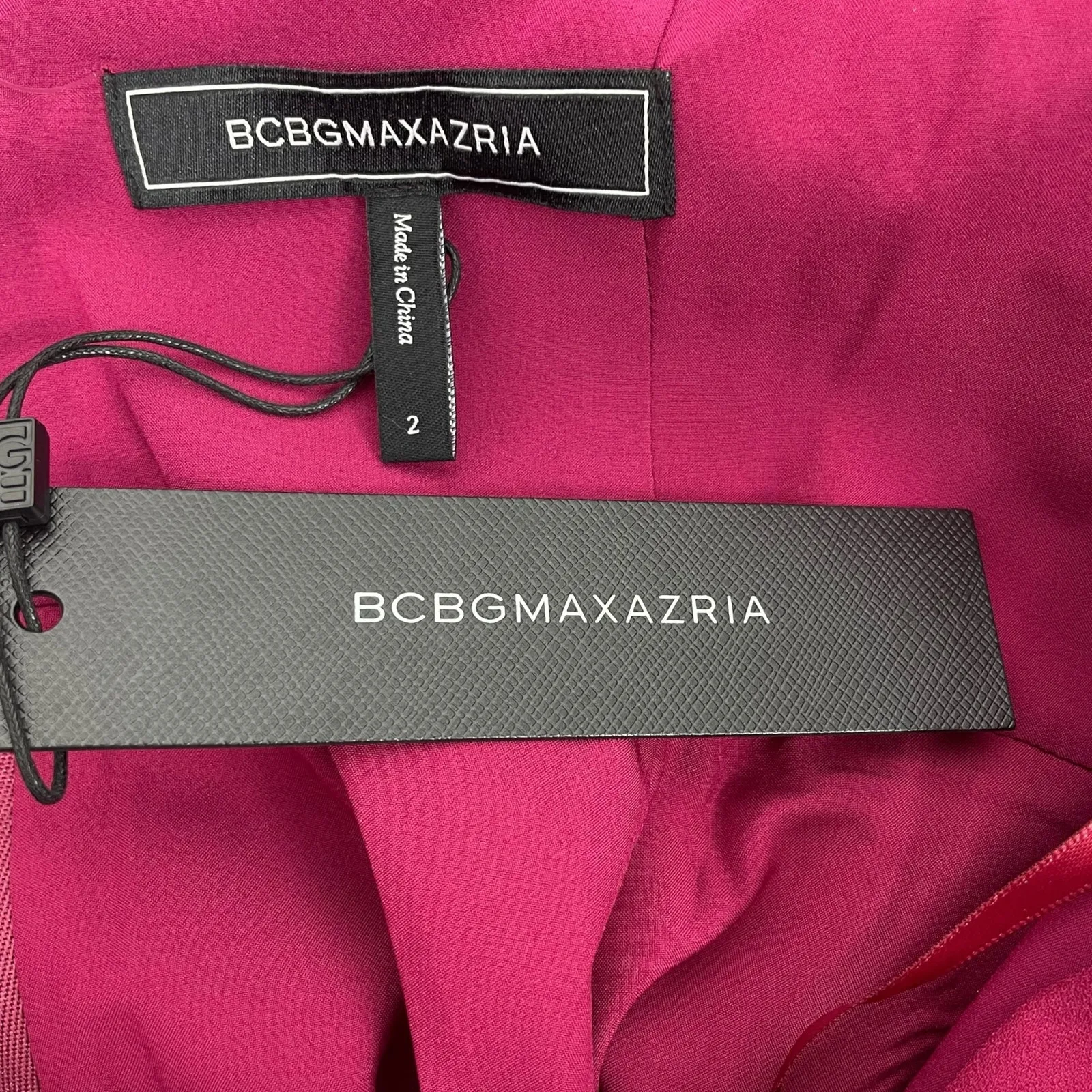 BCBGMaxAzria Gracie One Shoulder Chain Gown Column Dress Beet Size 2 - Image 13