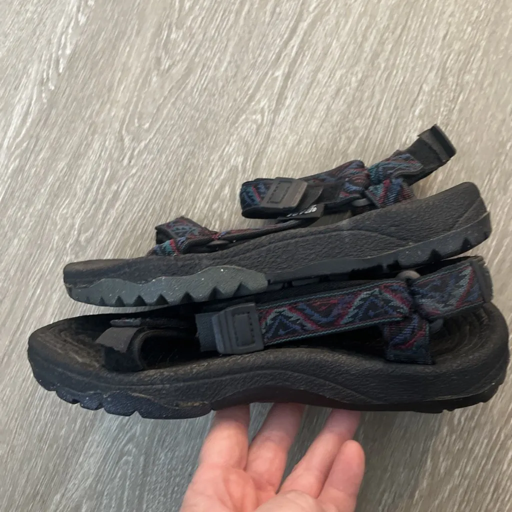 Teva TERRADACTYL Unisex Black Blue Sport Sandals Aztec Print Men's 6 Womens 8 - Image 8
