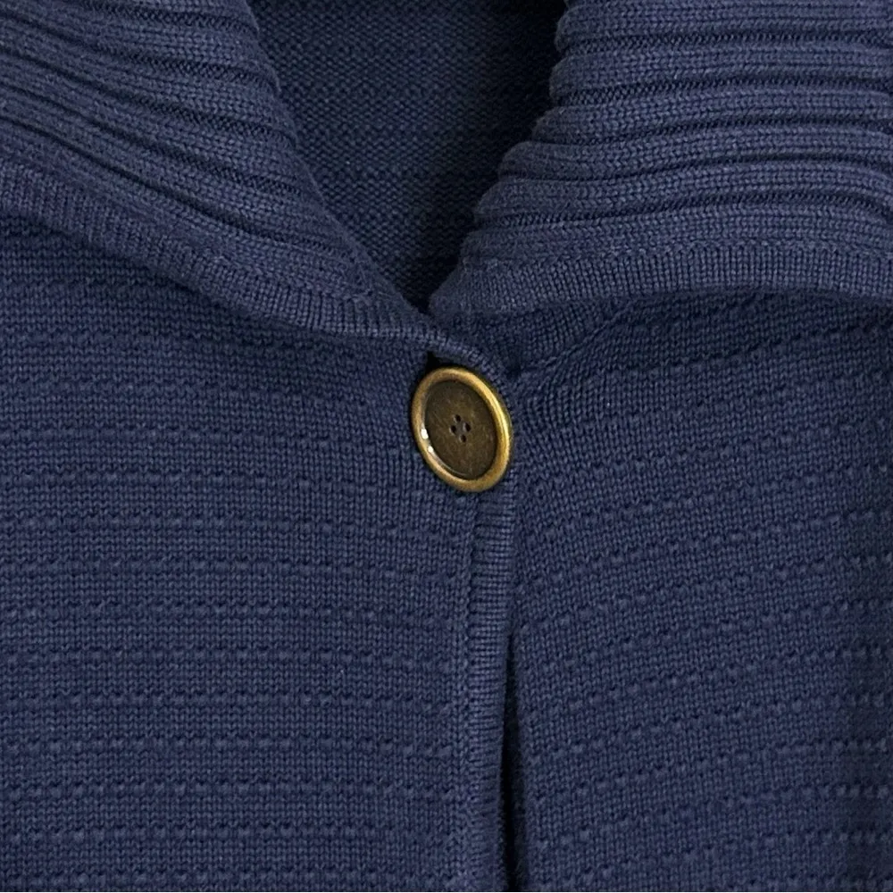 Soft Surroundings Chunky Knit One Button Front Short Sleeves Cardigan, Sz Large - Image 3