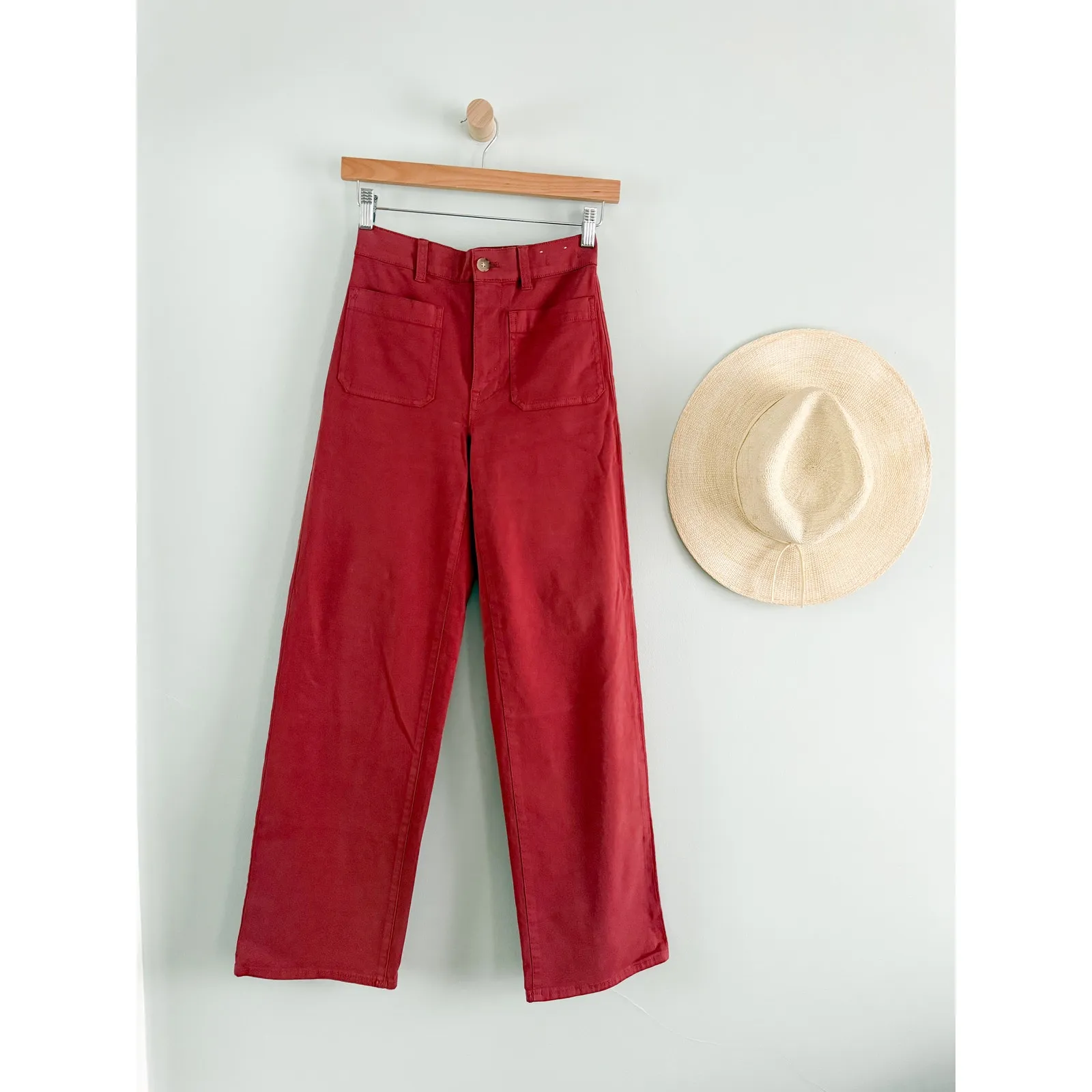 Madewell | NWT Emmett Wide-Leg Pant: Patch Pocket Edition in Antique Rose Sz 24 - Image 2
