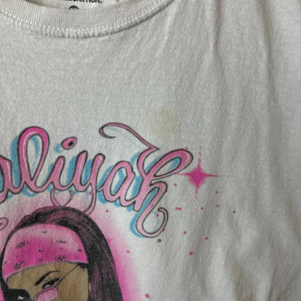 Aaliyah Rap Tee T Shirt Womens Pink XS Extra Small Singer Artist Music Graphic - Image 6
