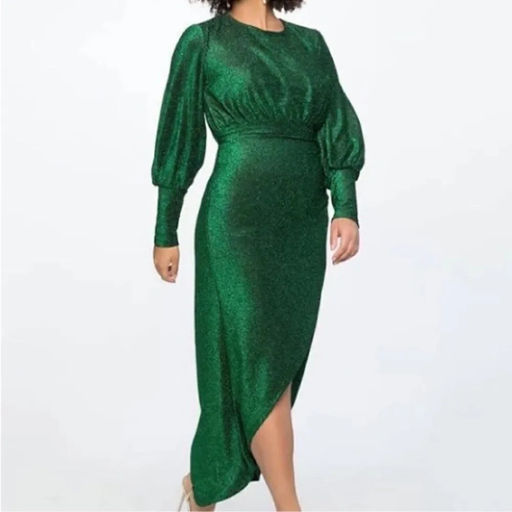 NWT ELOQUII GREEN SPARKLE MAXI DRESS C27 - Image 10