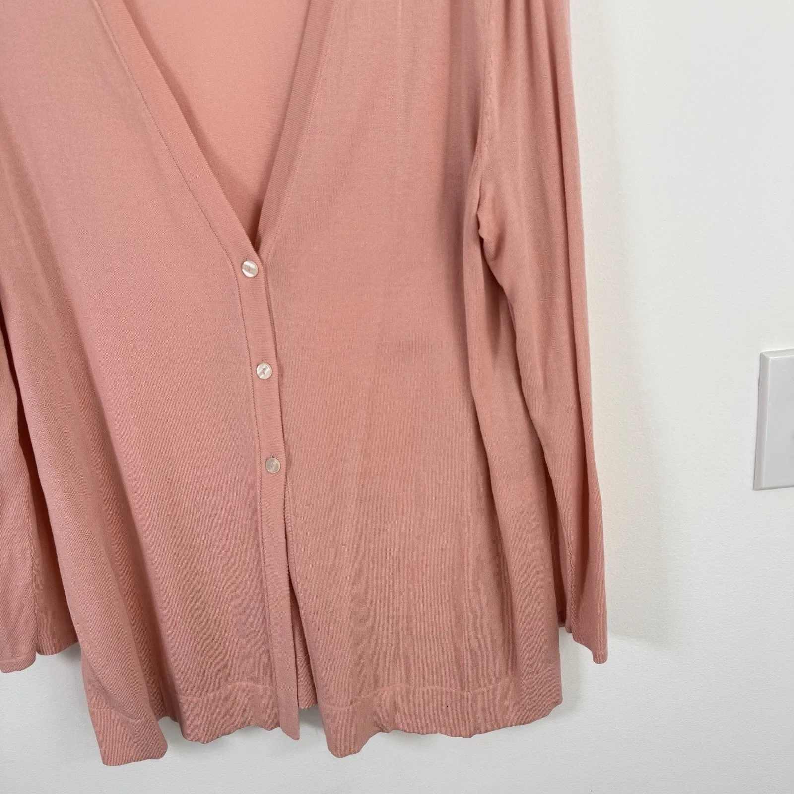 J Jill Wearever Collection Pink Cardigan Sweater Button Front Light Womens LP Size undefined - Image 2