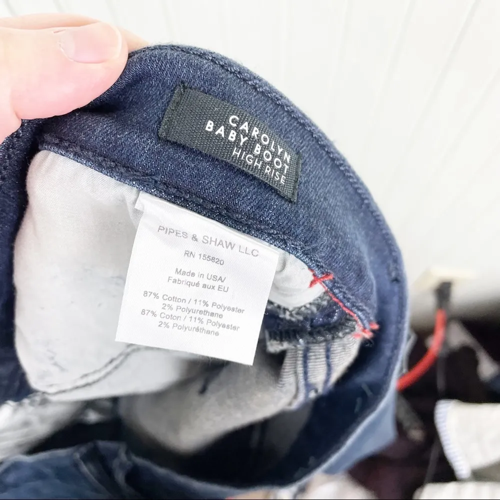 NEW Veronica Beard Jeans Carolyn Baby Boot in Midnight Red Stripe Plus Size 24 - Image 15