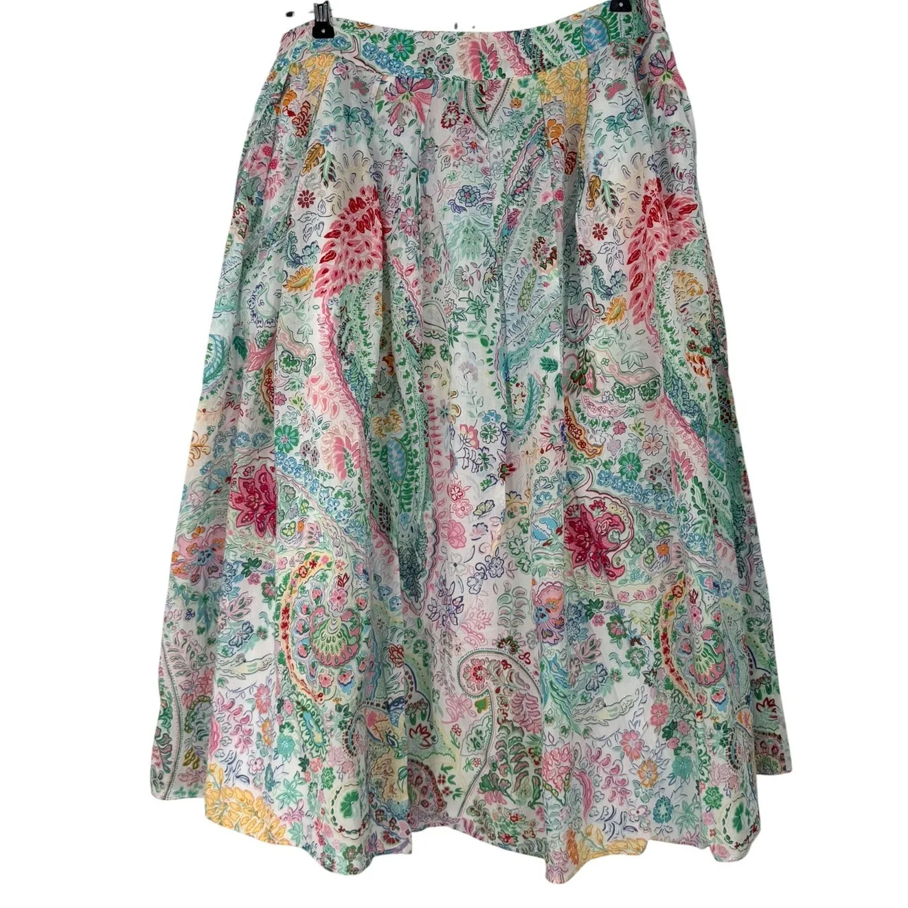 Talbots 10 Paisley Festive Floral Pleated Midi Skirt Cottage Core  Full Circle - Image 2