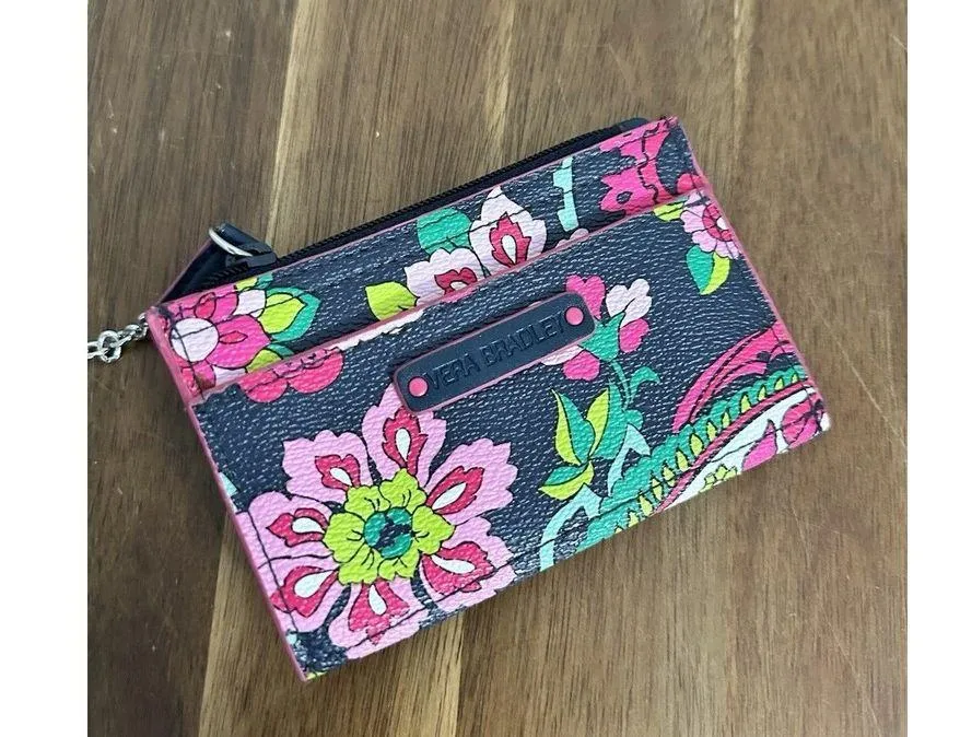 Vera Bradley Card Holder Coin Purse Wallet Pouch Key Chain Floral Petal Paisley - Image 3
