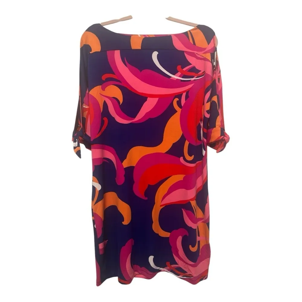 Trina Turk Dress Swim Tunic Cover Up Size Blue Pink Size large NWT - Image 2