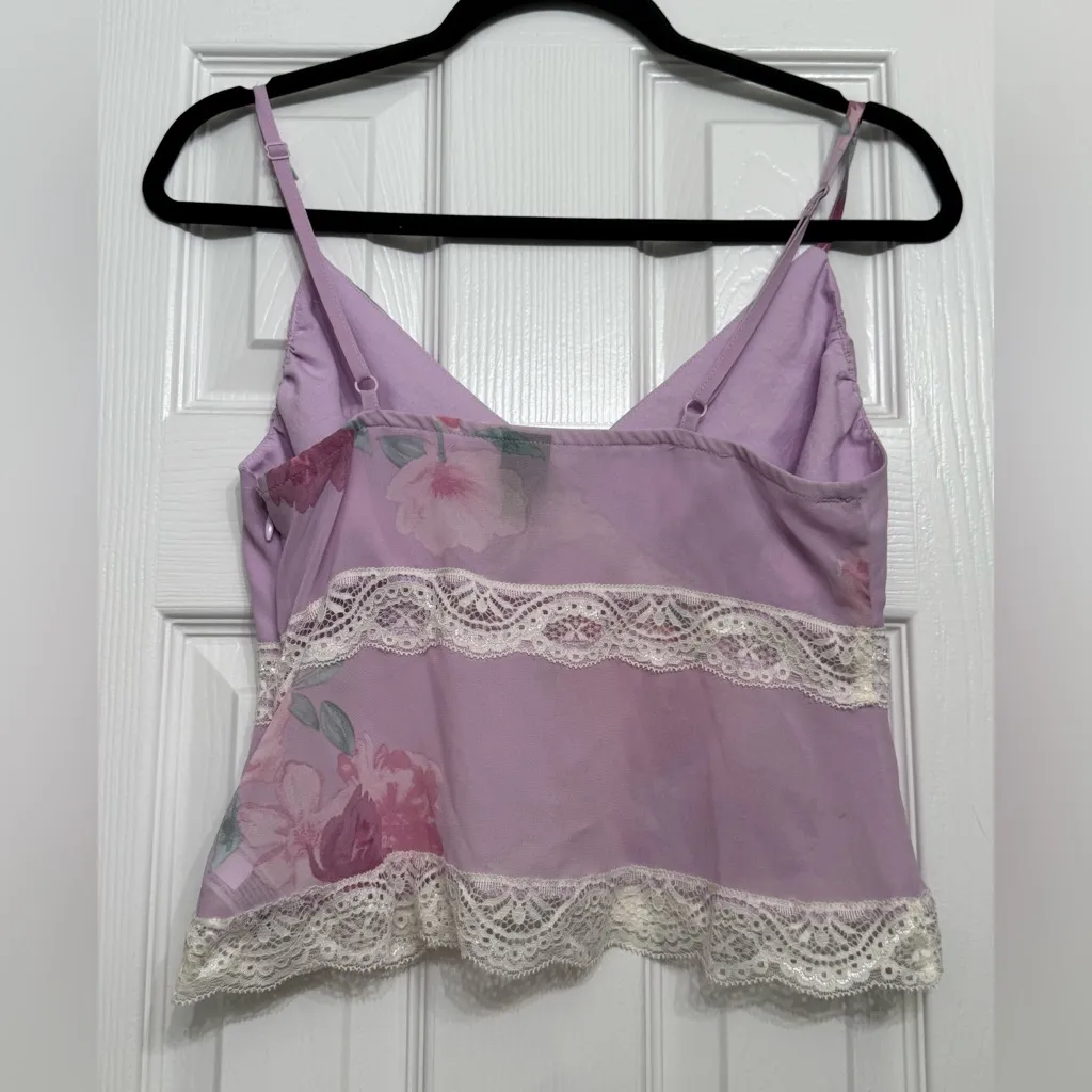 Wild Fable Pink Floral Lace Trim Tank Top Cami - Image 3