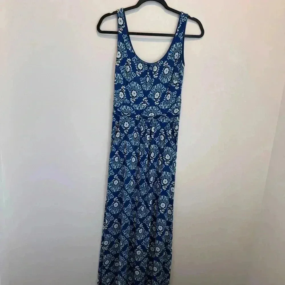 Boden Diana Maxi Dress in Blue/Green Floral Print Sz 4p Blue - Image 3