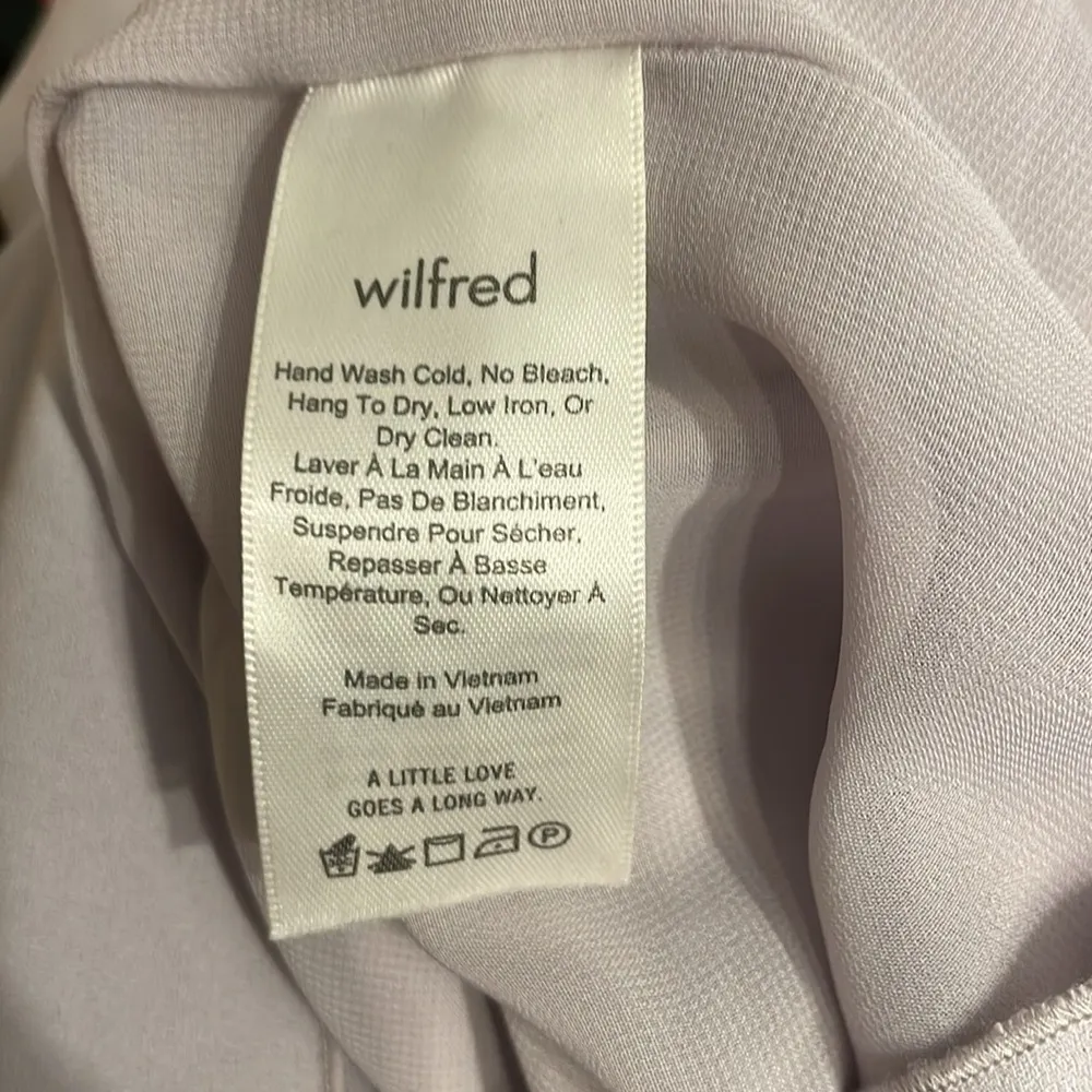 Aritzia Wilfred Sabine Dress Faux-wrap Mini Dress pockets purple Size S - Image 7