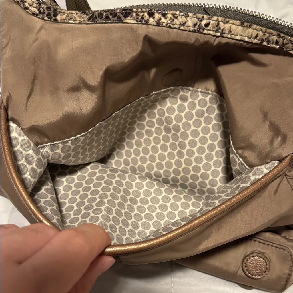 Brighton Brown and Gold Snake Print Bag - Image 8