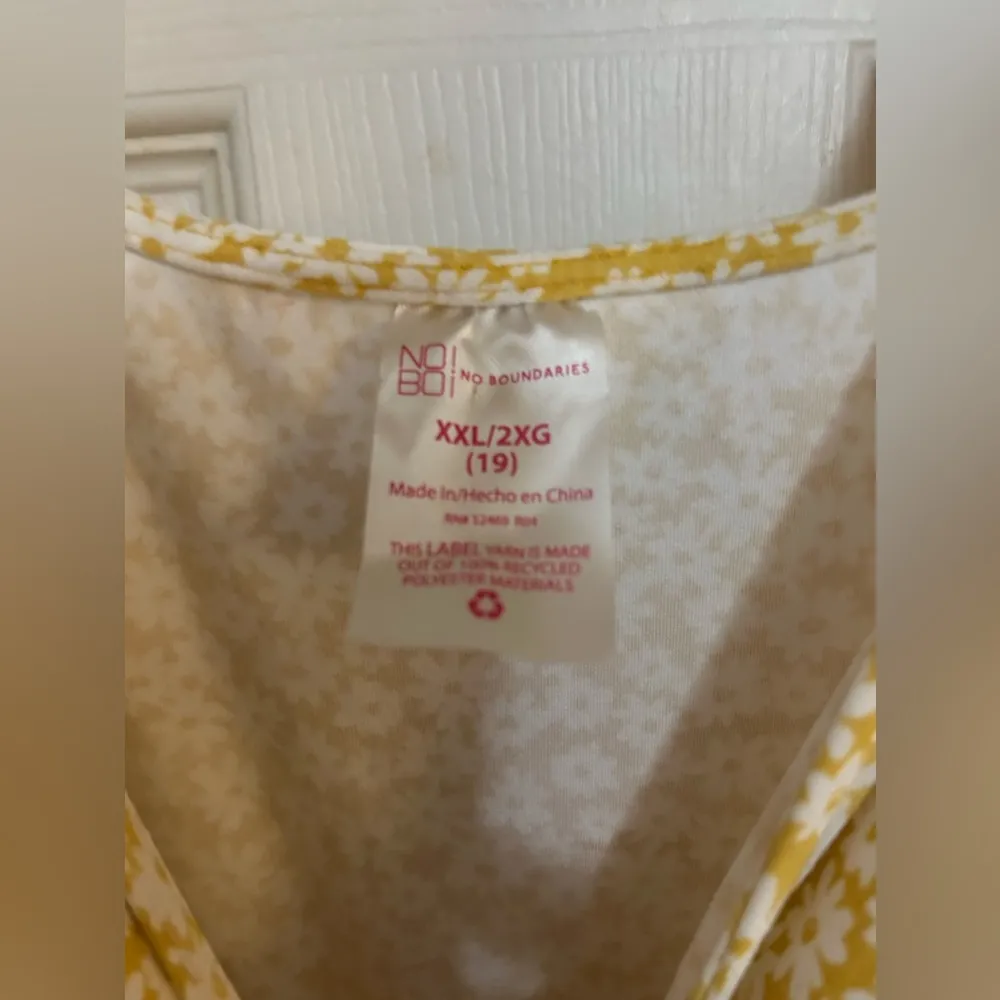 No Boundaries yellow flowered dress XXL - Image 3