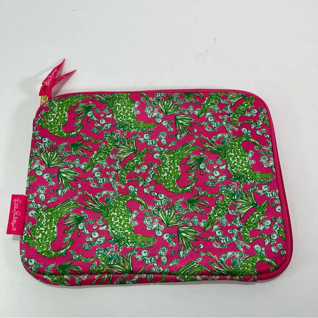 Lilly Pulitzer iPad Tablet Soft Case Pouch Zipper Alligator Shells Hot Pink 10x8 - Image 5
