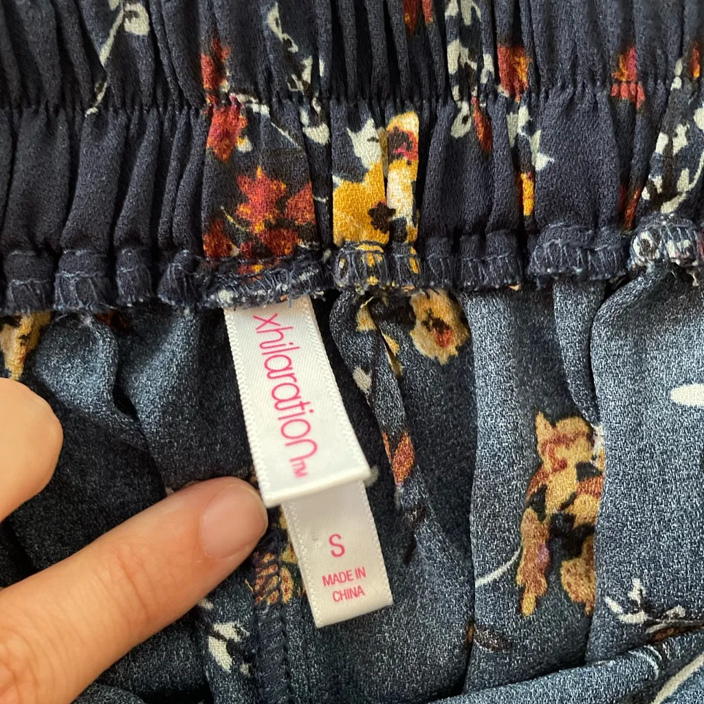 XHILARATION Boho Floral High-Rise Wide Leg Pull-On Pant Cottagecore Size S - Image 12