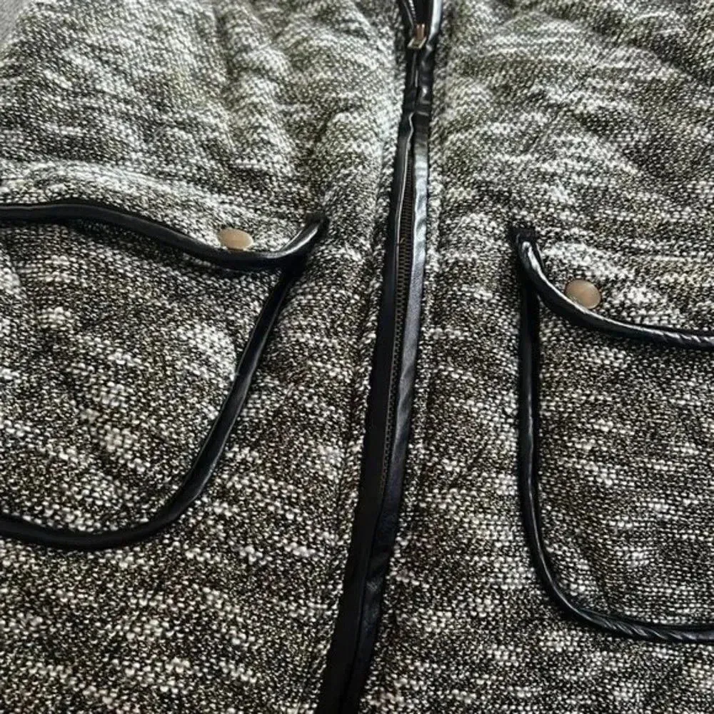 TAKARA METALLIC FULL Zip Vest Size Medium Gray/Silver - Image 4