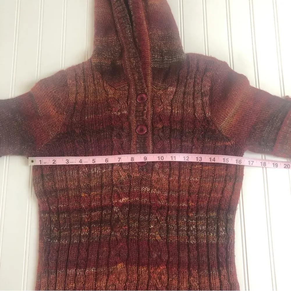 Dress Barn  Multicolor Short Sleeve Hooded Sweater - Image 9