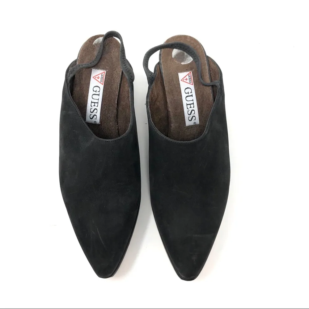 GUESS nubuck suede cowboy boot mules, size 8.5, made in Spain - Image 6