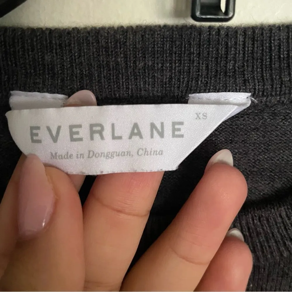 Everlane Lux Wool Gray Long Sleeve Scoop Neck Pullover Sweater- Size XS - Image 2