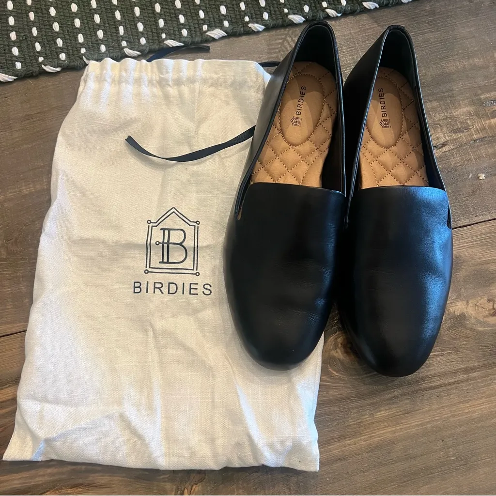 Birdies Black Leather Flats Size 7.5 - Image 6