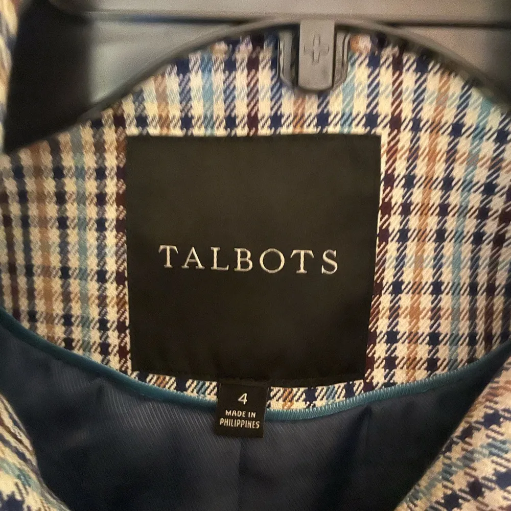 Talbots Plaid Checkered Mac Classic Lined Jacket Overcoat - 4 - Image 3