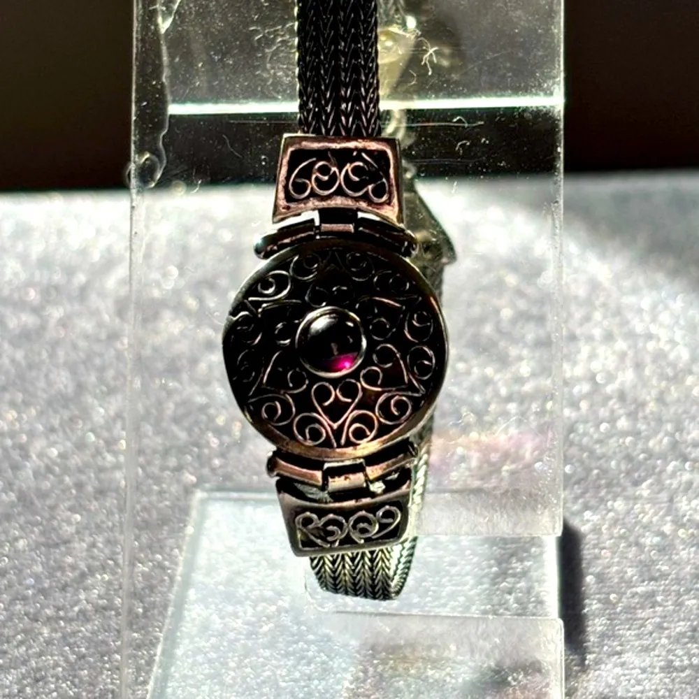 Vintage Sterling Silver Bracelet  925 Filigree Heart - Image 6