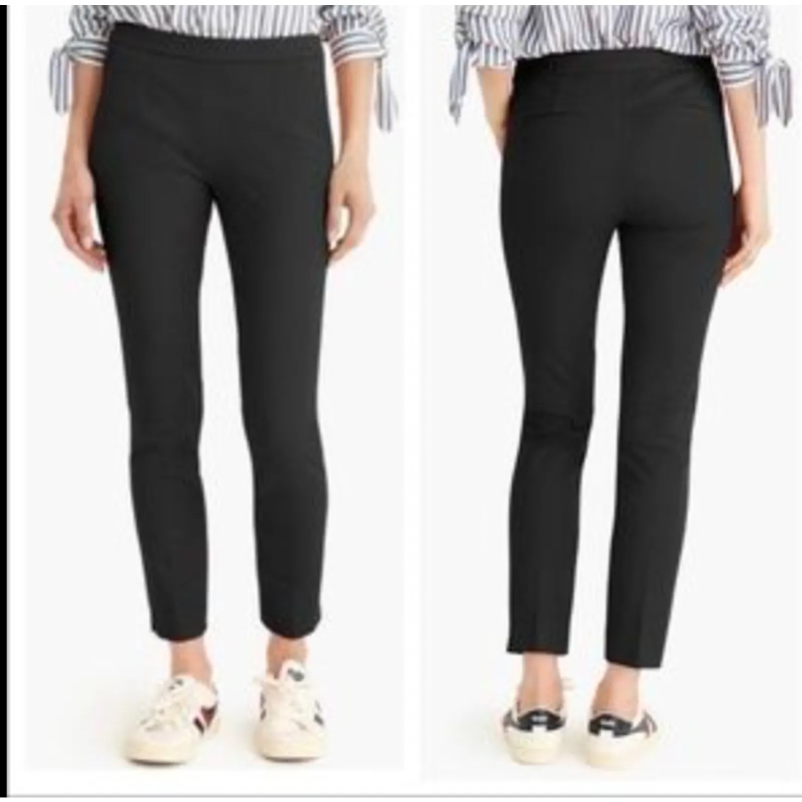 J.Crew Slim Ankle Trousers Size 8 Gray Wool Blend Dress Pants Zip Detail - Image 2