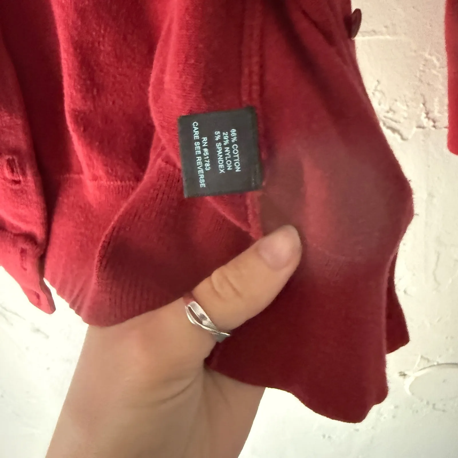 Maurices Y2k Red Button Front Crew Neck Cardigan Sweater S Coquette Office Siren - Image 5