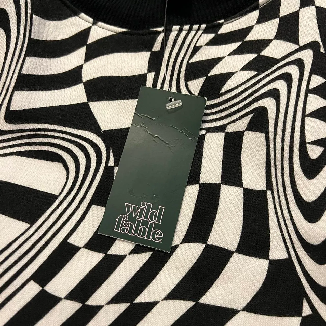 Wild Fable Black White Checkered Pullover Sweater - Image 4