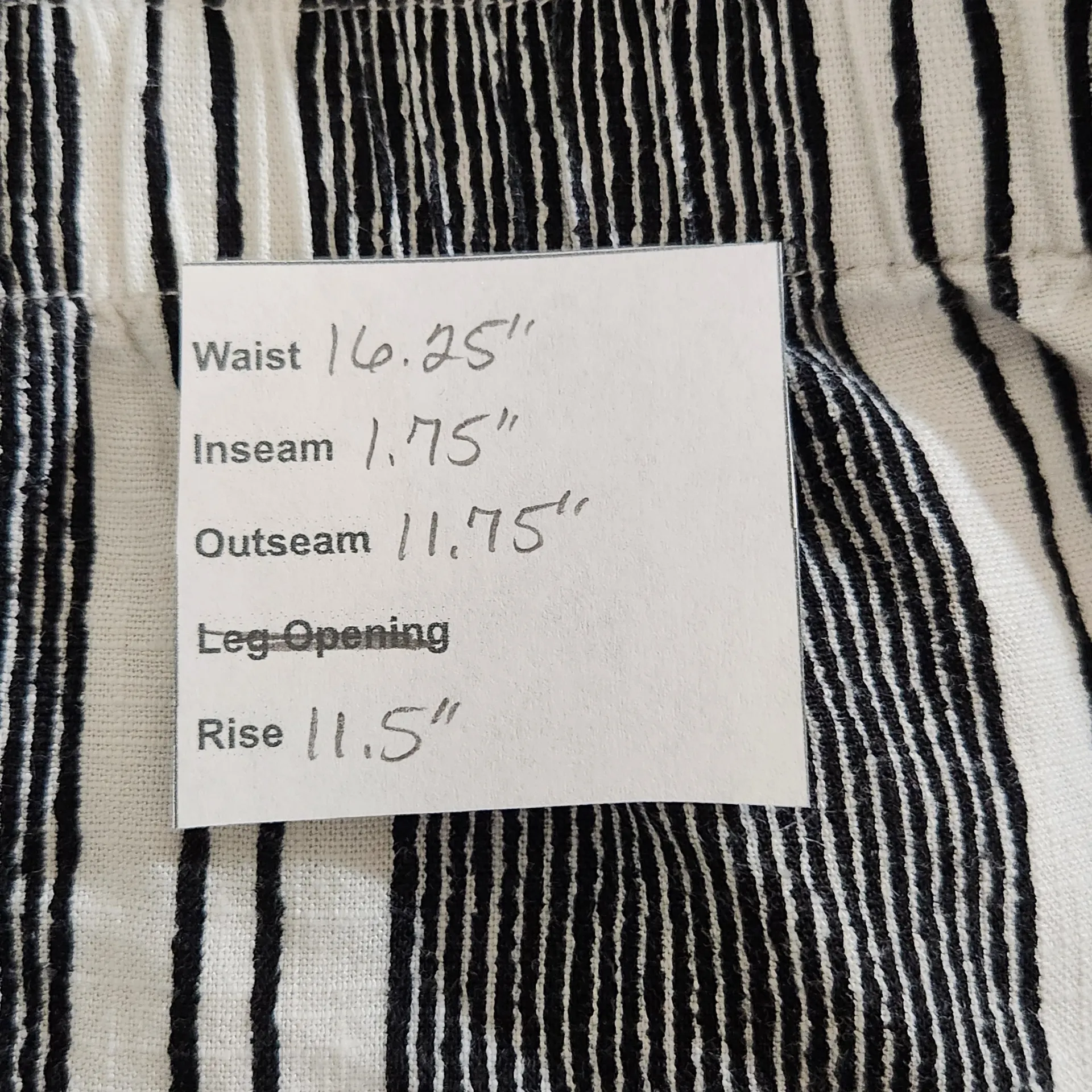 Indigo Rising Striped Black Boho Linen Shorts Sz Large Cotton Linen Blend Shorts - Image 2