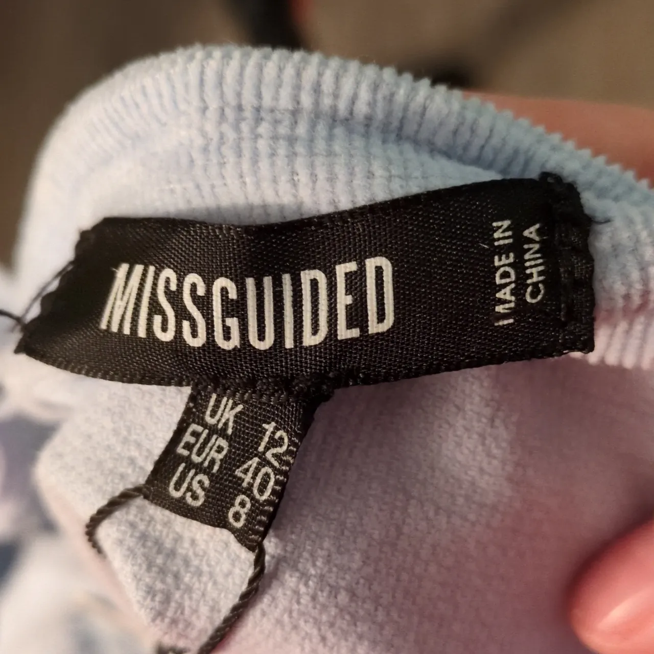 Misguided Baby Blue Button Through Sweetheart Cord Dress Size 8 - Image 7