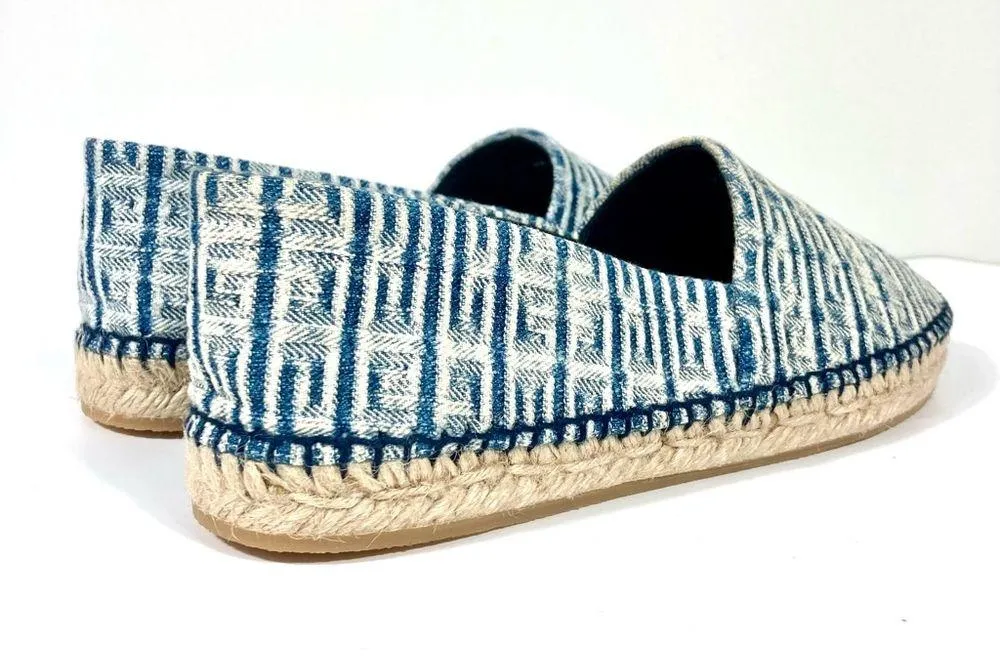 Givenchy Logo 4G Jacquard Espadrilles Flats Denim Blue 38 8 NEW - Image 12
