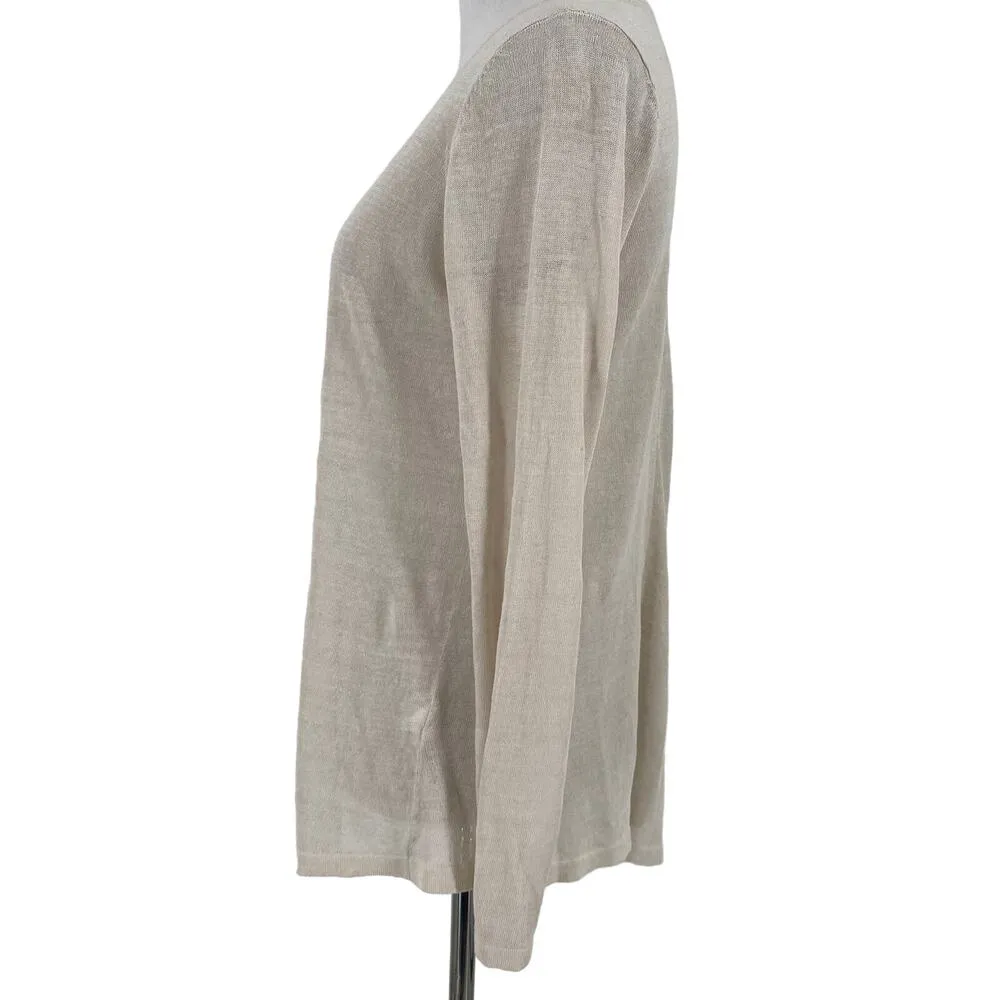 Eileen Fisher Petite Organic Linen Asymmetrical Sweater Size Petite - Image 2