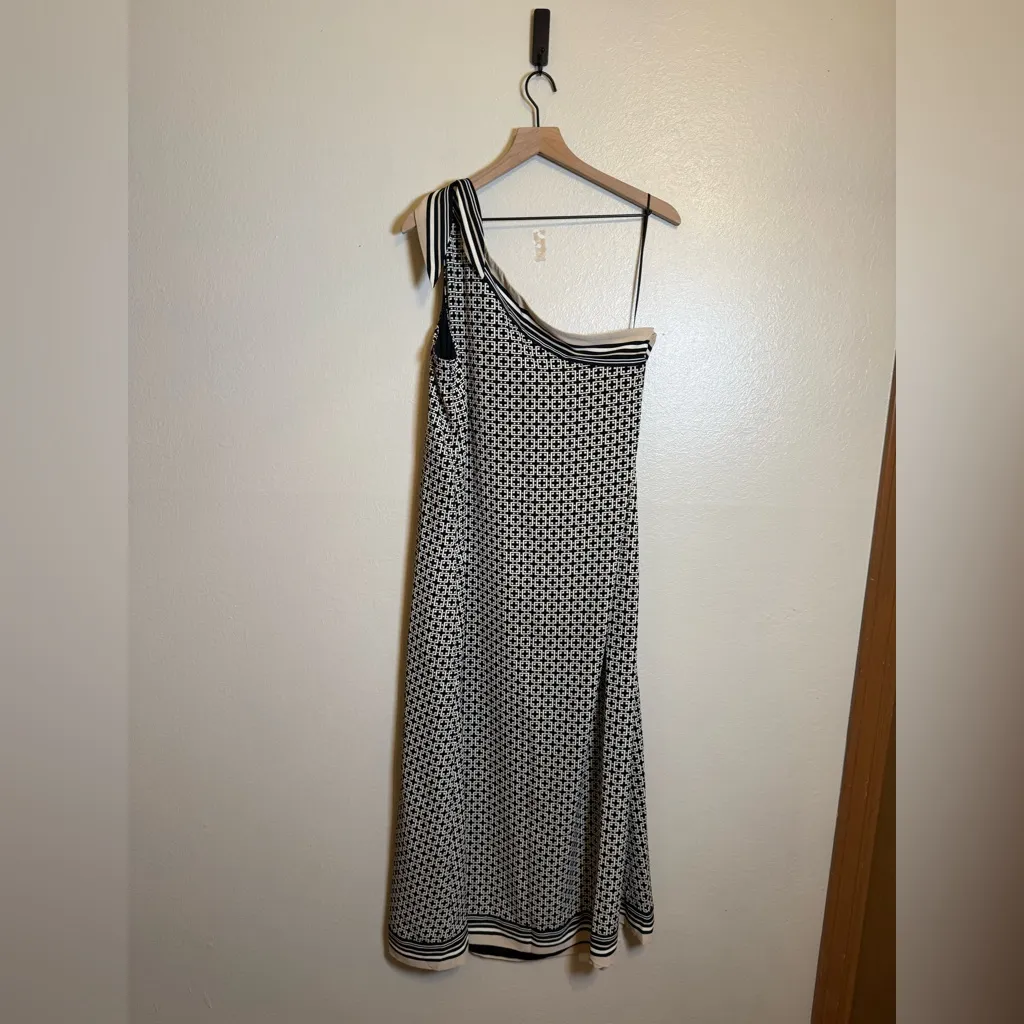 Abercrombie & Fitch One Shoulder Scarf Bow Midi Dress XL Tall - Image 7