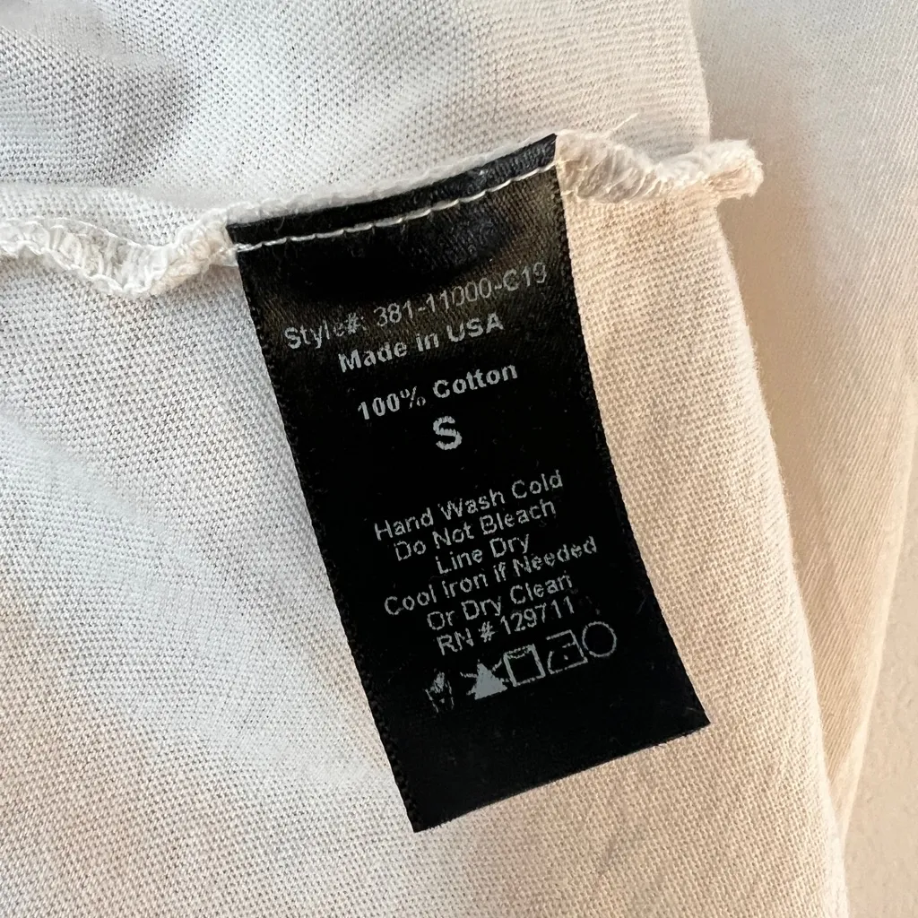 Jenni Kayne Cotton Basic Tee Cream Small Pullover Short Sleeves NWT - Image 5