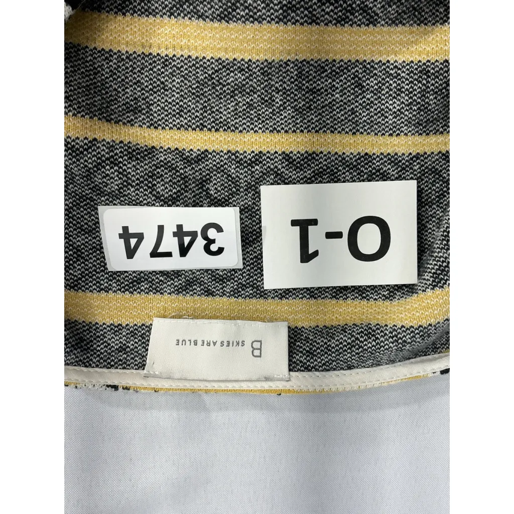 Womans Skies Are Blue Size 1X White Black Yellow Fringe Button Down Blazer - Image 3