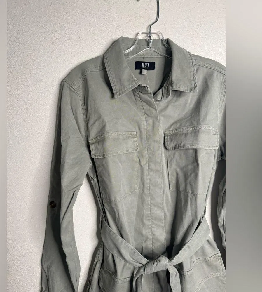 NWT KUT from the Kloth Alva Long Sleeve Belted Shirt Dress - Image 7