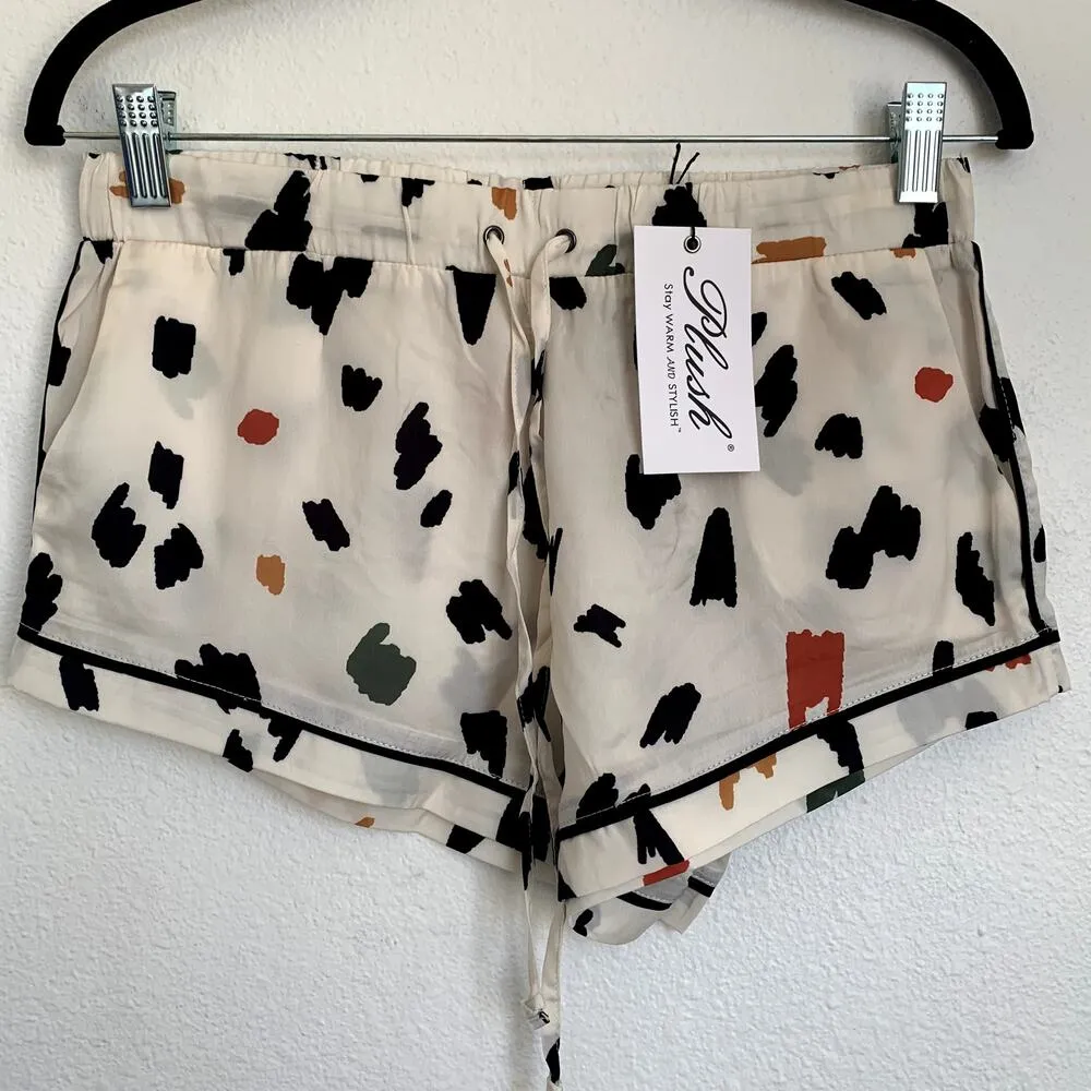 NWT Revolve x Plush Silky Abstract Printed Pajama Set in Cream - Image 4