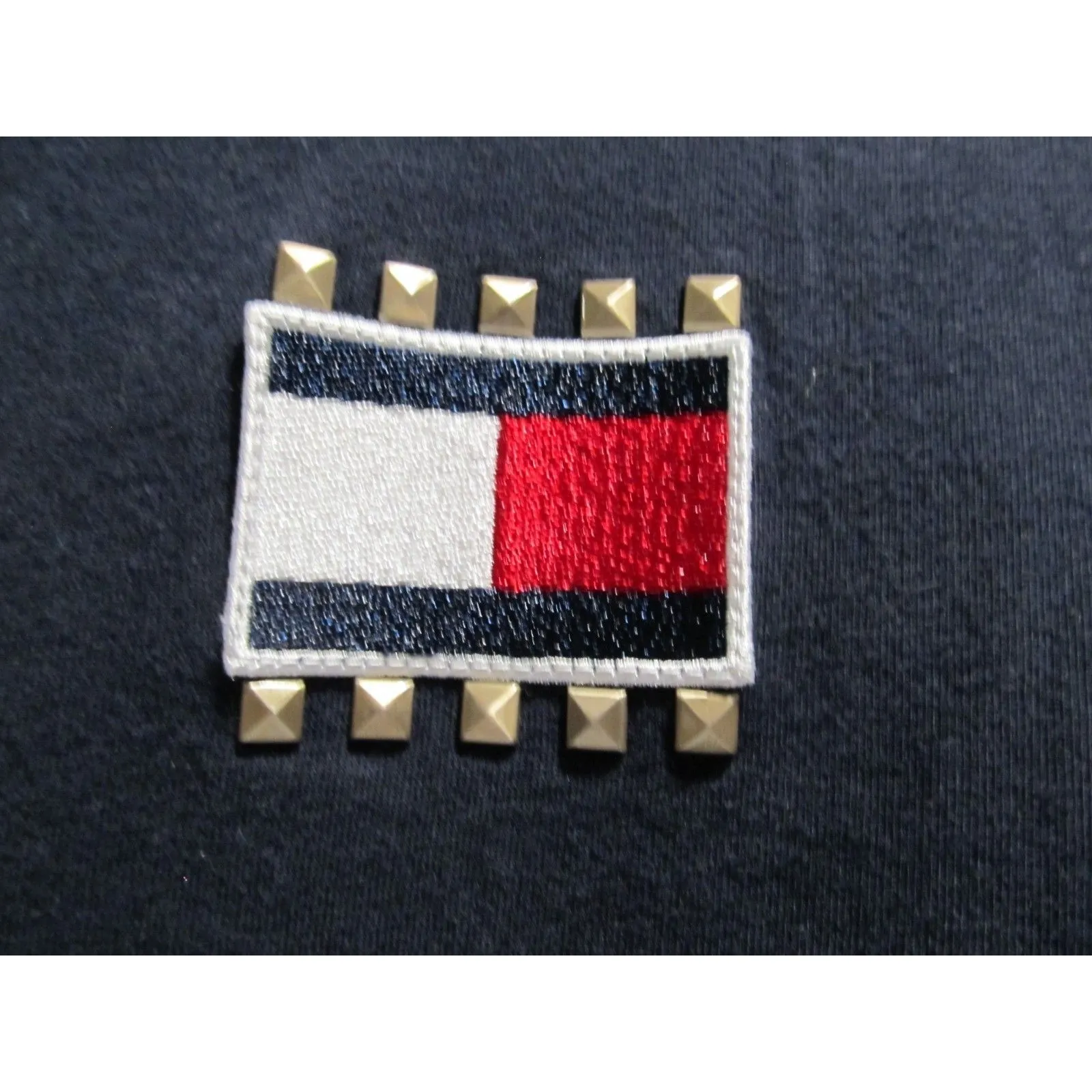 Tommy Hilfiger Navy Blue T-Shirt Dress Size Large – Y2K Logo Stripe Pre-Owned - Image 2