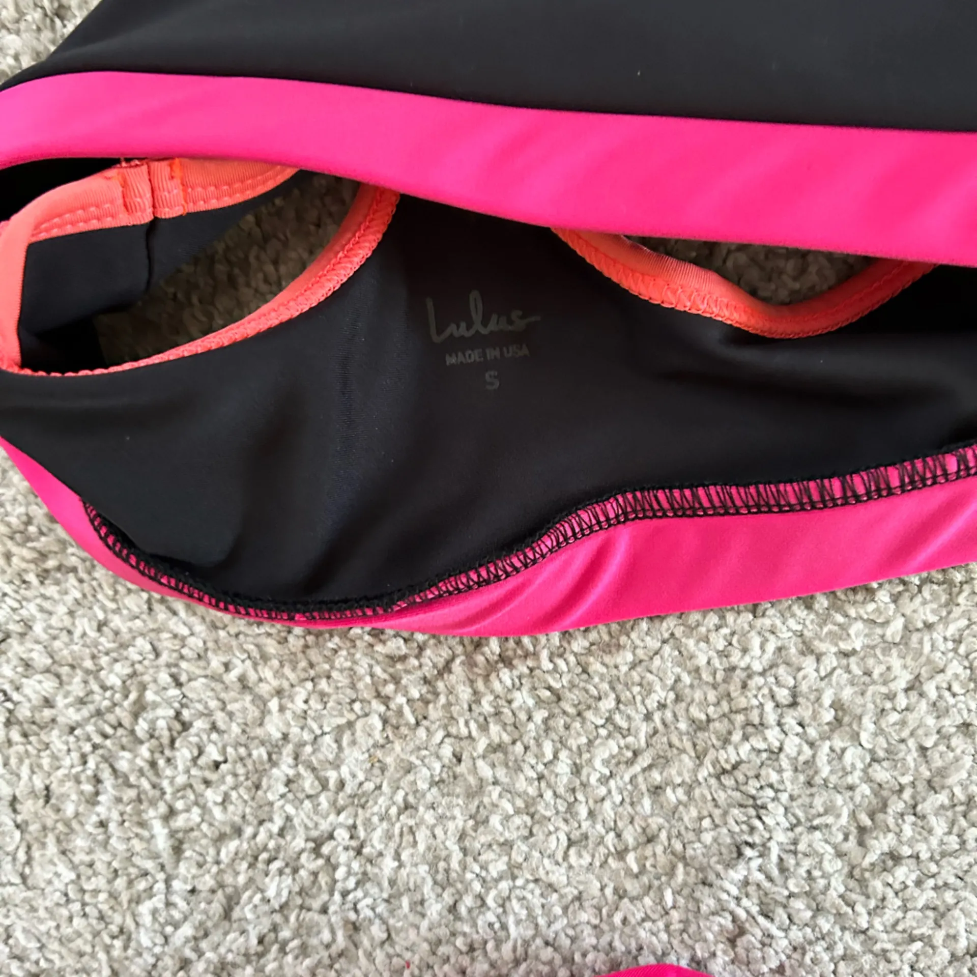 Lulus Goal-Oriented Black Color Block High Impact Leggings and sports bra small‎ - Image 4