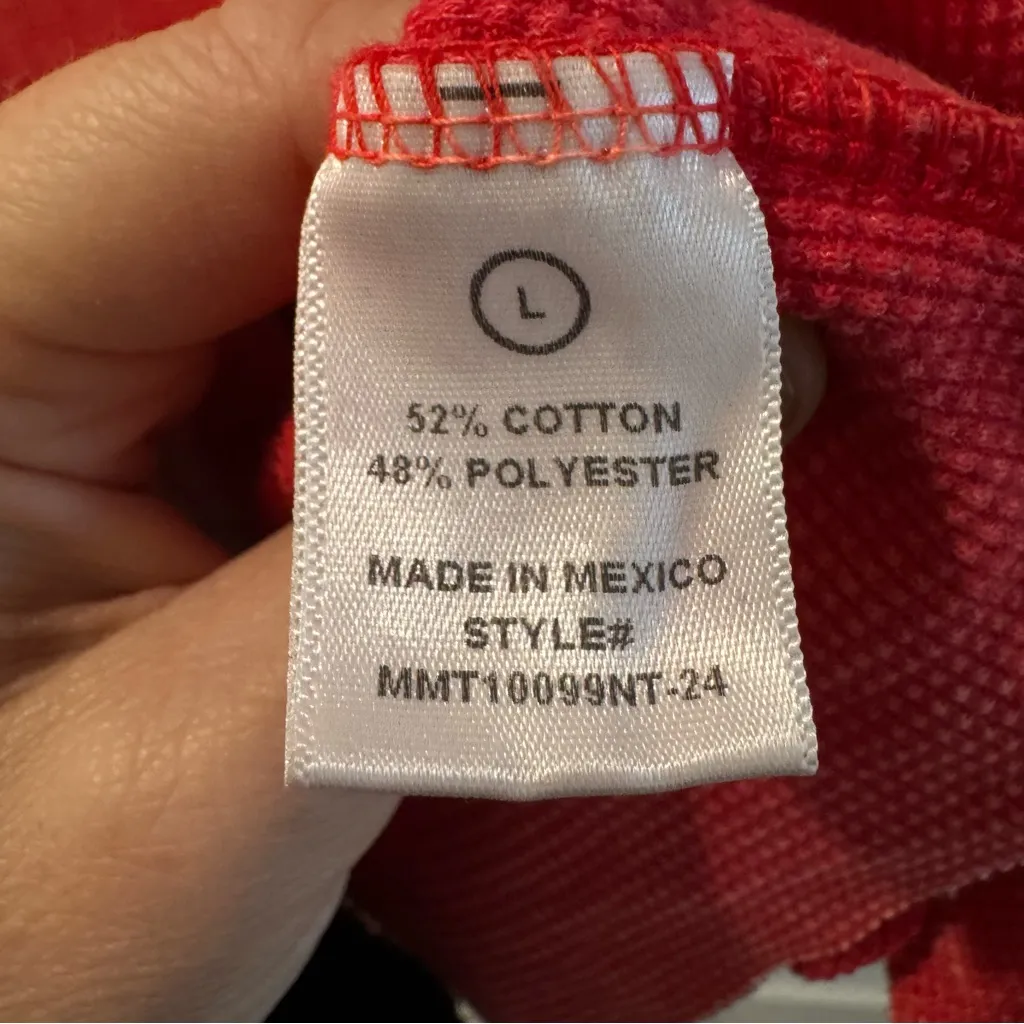 Altar’d State Washed Red Flutter Sleeve Cropped Waffle Top Large - Image 3