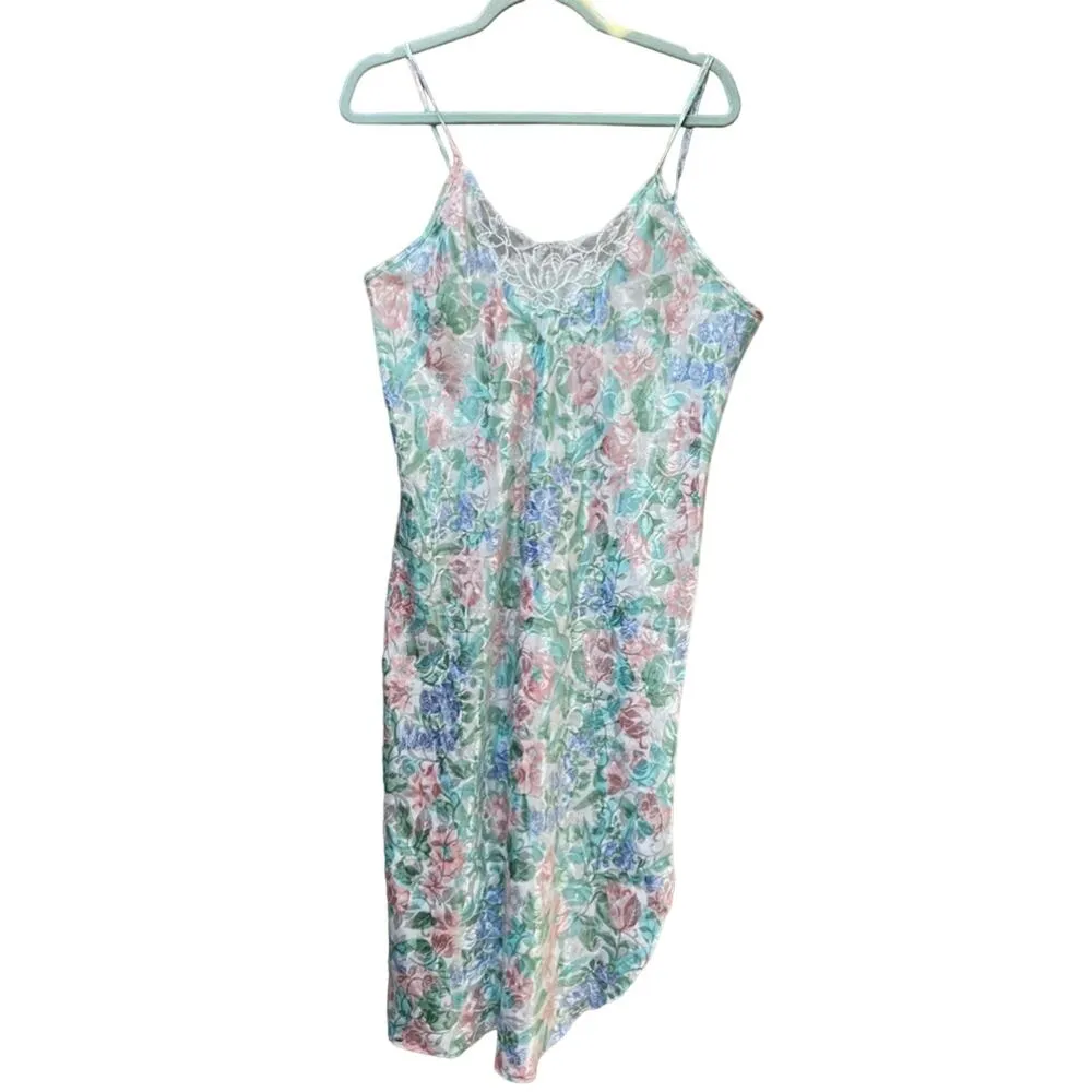 Vintage Floral Nightgown & Robe Two Piece Set Women’s Size M White Size M - Image 12