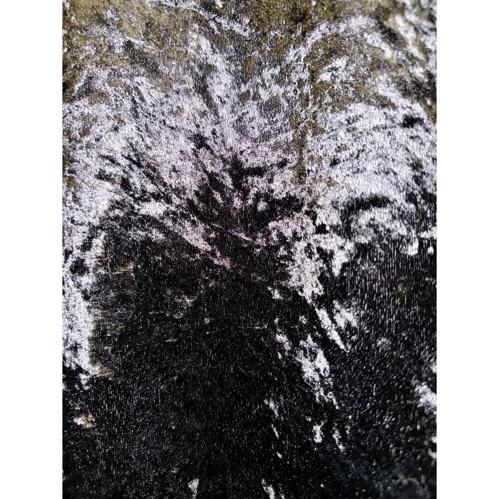 Crushed Velvet Black Button Dwn Satin Trim Cardigan 2XL Witch Goth Dark Romantic - Image 7