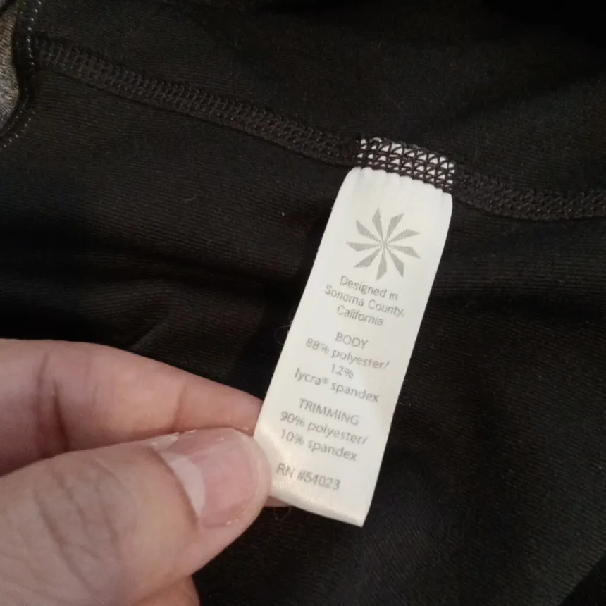 Athleta Be Free 2 In 1 Capri Leggings N Skort Gray Black Womens Large - Image 5